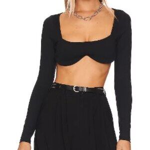 Emory Park NWT Miss Lola Long Sleeve Crop Top Sz L
